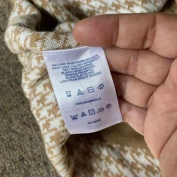 Lands End Women's XLp 18 Supima Cotton Jacquard Knit Pocket Cardigan Sweater - Picture 6 of 6